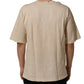 Dolce & Gabbana Beige Cotton Graphic Print Crew Neck T-shirt