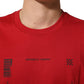 Dolce & Gabbana Red Cotton Graphic Print Crew Neck T-shirt