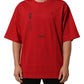 Dolce & Gabbana Red Cotton Graphic Print Crew Neck T-shirt