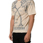 Dolce & Gabbana Beige Cotton Graphic Print Crew Neck T-shirt