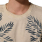 Dolce & Gabbana Beige Cotton Graphic Print Crew Neck T-shirt