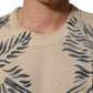 Dolce & Gabbana Beige Cotton Graphic Print Crew Neck T-shirt