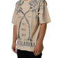 Dolce & Gabbana Beige Cotton Graphic Print Crew Neck T-shirt