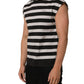 Dolce & Gabbana Black White Stripes Cotton Sleeveless T-shirt