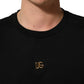 Dolce & Gabbana Black Metal DG Logo Short Sleeves T-shirt