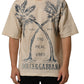 Dolce & Gabbana Beige Cotton Graphic Print Crew Neck T-shirt
