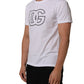 Dolce & Gabbana White DG Logo Print Short Sleeves Men T-shirt