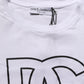 Dolce & Gabbana White DG Logo Print Short Sleeves Men T-shirt