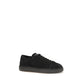 Santoni Black Calf Leather Bos Taurus Low Top Sneakers