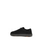 Santoni Black Calf Leather Bos Taurus Low Top Sneakers