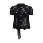 Self-Portrait Black Polyester Blouse