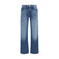 7FOR Blue Cotton Straight-Leg Jeans