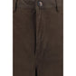 Rick Owens Brown Calf Leather Bos Taurus Casual Pants