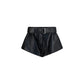 Magda Butrym Black Lambskin Bermuda Shorts