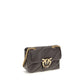 PINKO Brown Calf Leather Bos Taurus Shoulder Bag