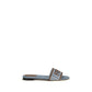 Fendi Blue Cotton Flat Sandals