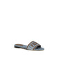 Fendi Blue Cotton Flat Sandals
