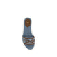 Fendi Blue Cotton Flat Sandals