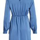 Vila Clothes Blue Polyester Short Dress