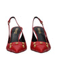 Versace Red Leather High Heel Pumps