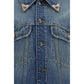 Versace Blue Cotton Denim Jacket