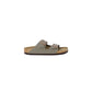 Birkenstock Gray Leather Flat Sandals