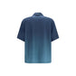 Off-White Blue Viscose Pattern Shirt
