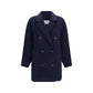 Max Mara Blue Wool Oves Aries Full-Length Jacket