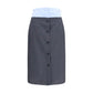 Prada Gray Cotton Midi Skirt