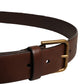 Dolce & Gabbana Men Brown Leather Gold Buckle Carabine Belt