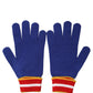 Dolce & Gabbana Blue Striped Wool DG Logo Embroidered Gloves