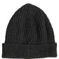 Dolce & Gabbana Men Charcoal Grey Ribbed Wool Knit Beanie One Size Hat