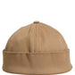 Dolce & Gabbana Men Khaki Cotton Docker Capello Brimless Hat