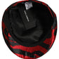 Dolce & Gabbana Men Red Black Stripe Cotton Newsboy Capello Hat