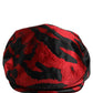 Dolce & Gabbana Men Red Black Stripe Cotton Newsboy Capello Hat