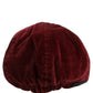 Dolce & Gabbana Men Dark Red Cotton Newsboy Capello Cabbie Hat