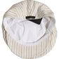 Dolce & Gabbana Men Off White Striped Linen Newsboy Capello Hat