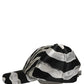 Dolce & Gabbana Men Black Silver Zebra Pattern Baseball Cap Hat