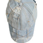 Dolce & Gabbana Men Blue Patchwork Cotton Denim Baseball Cap Hat
