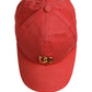 Dolce & Gabbana Men Red Cotton DG Logo Plaque Baseball Cap Hat