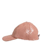 Dolce & Gabbana Men Pink Cotton Sequin Baseball Cap 6 Panels Hat