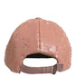 Dolce & Gabbana Men Pink Cotton Sequin Baseball Cap 6 Panels Hat
