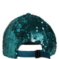 Dolce & Gabbana Men Green Cotton Sequin Baseball Cap 6 Panels Hat