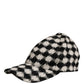 Dolce & Gabbana Men Black White Diamond Wool Baseball Cap Hat