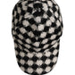 Dolce & Gabbana Men Black White Diamond Wool Baseball Cap Hat