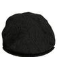 Dolce & Gabbana Men Black Floral Jacquard Newsboy Capello Hat