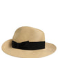 Dolce & Gabbana Men Beige Paper Straw Fedora Panama Capello Hat