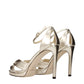Jimmy Choo Gold Leather Platform Sandals