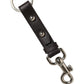 Dolce & Gabbana Black Plain Leather Silver Brass Keyring Holder Keychain