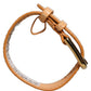 Dolce & Gabbana Beige Embossed Leather Gold Buckle Belt Strap Bracelet